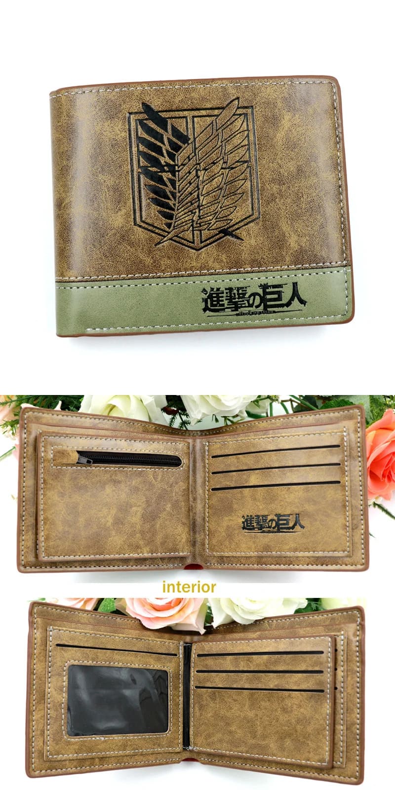 CARTEIRA DE COURO ATTACK ON TITAN