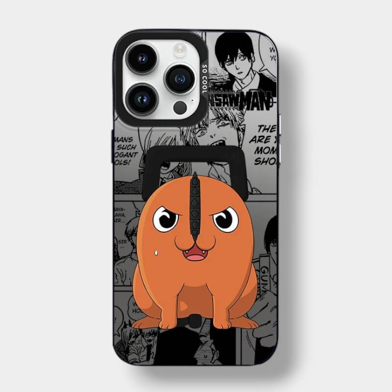 CAPINHA DE IPHONE POCHITA CHAINSAW MAN METALIZADO