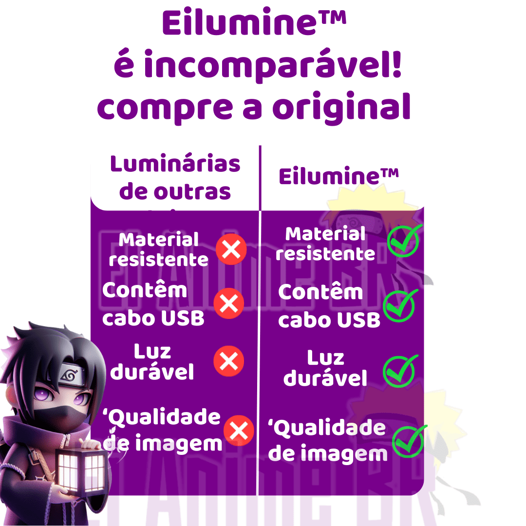 LUMINÁRIA EILUMINE™ ORIGINAL ICHIGO OLHOS DE FOGO