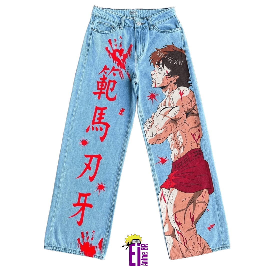 CALÇA JEANS DESENHO A MÃO BAKI