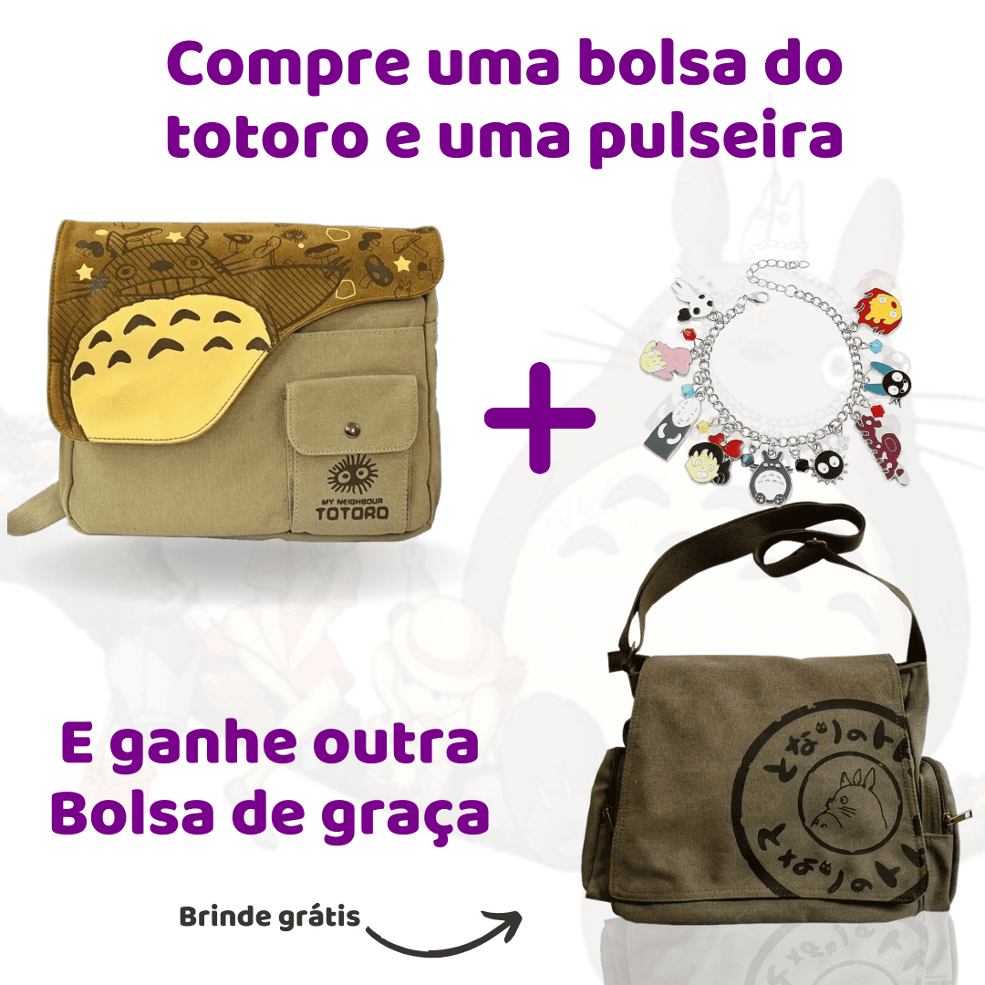 BOLSA MEU AMIGO TOTORO + PULSEIRA DO STUDIO GHIBLI E GANHE A BOLSA VINTAGE TOTORO DE GRAÇA