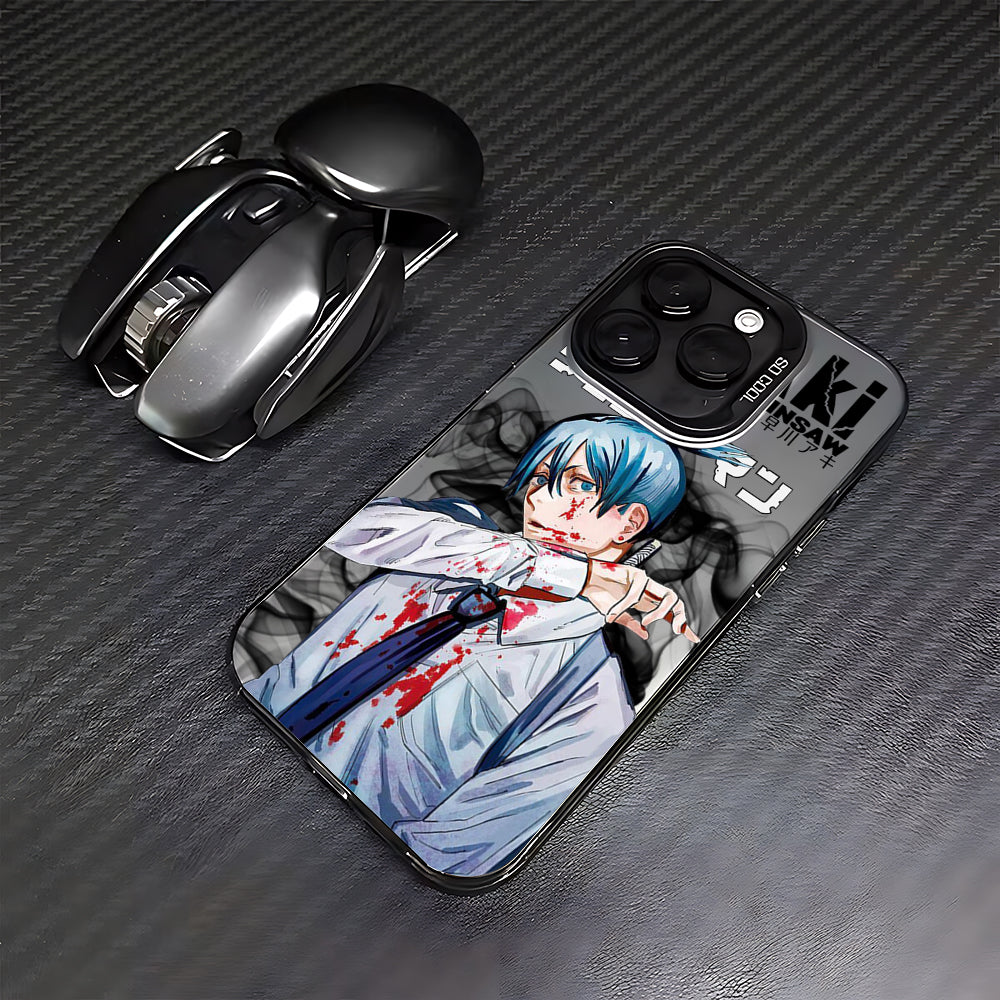 CAPINHA DE IPHONE AKI CHAINSAW MAN METALIZADO